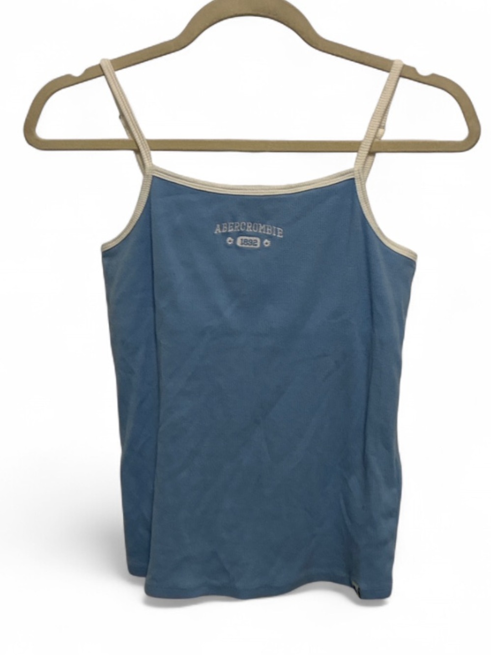 Y2K Style Abercrombie & Fitch Powder Blue Tank with Cream Trim